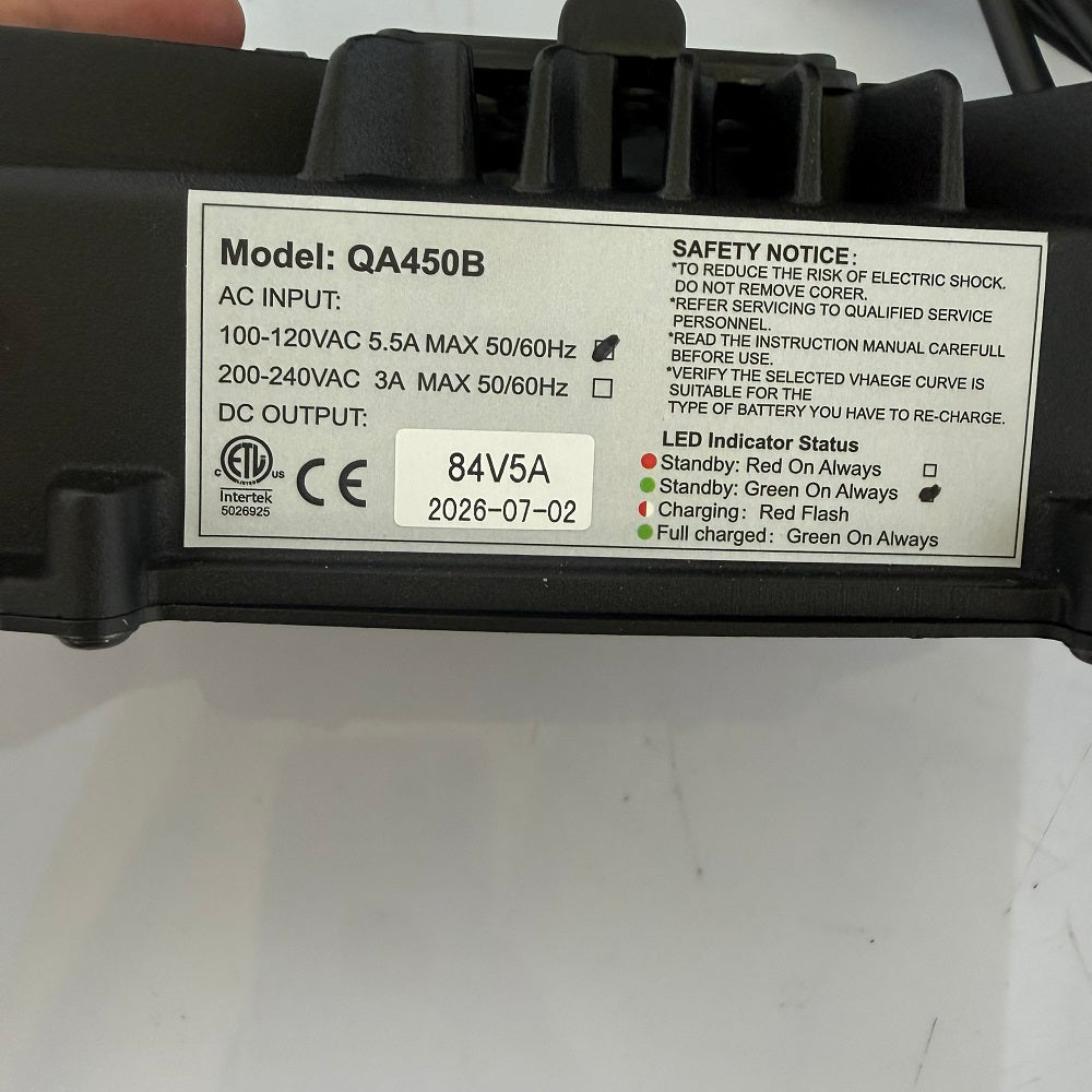 QA450B 84V 5A Fast Lithium Battery Charger (110V US Plug)