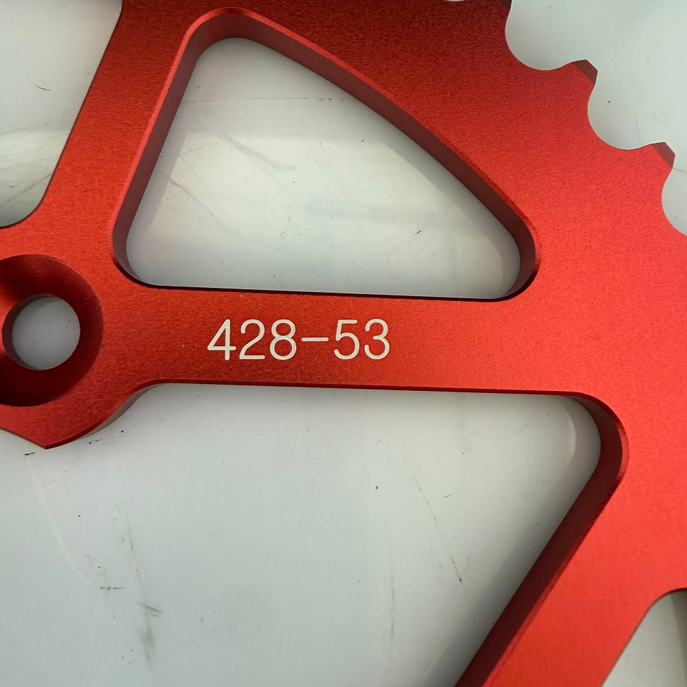 Premium 53T Aluminum Alloy Rear Sprocket for E-Bikes & Motorcycles (428 Chain)