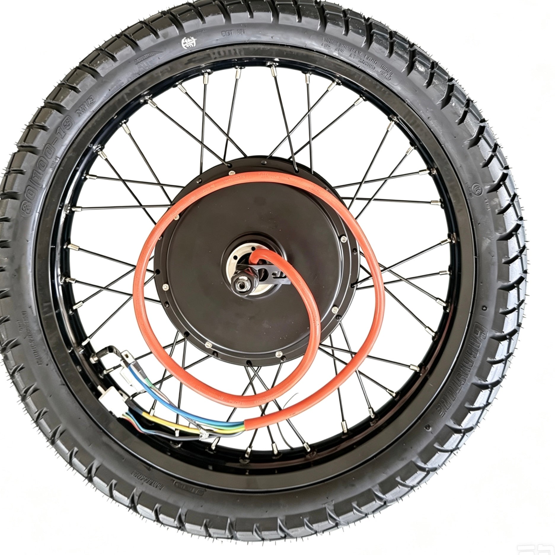 72V 5000 Watt Hub Motor Assembled With 19 Inch Motorcycle Wheel